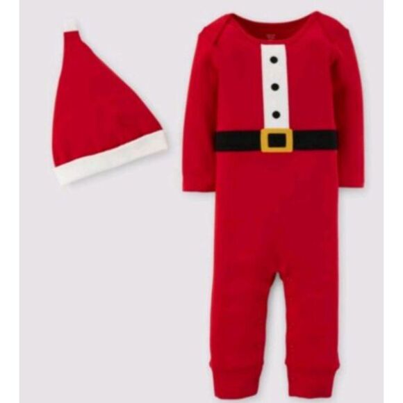 Just One You by Carters Santa Bodysuit w Hat Infant Boys 3 mo NWT Red Christmas - Picture 2 of 4